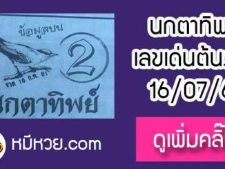 หวยซองนกตาทิพย์ 16/7/61