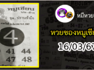 หวยซอง หมูเซียน 16/03/67