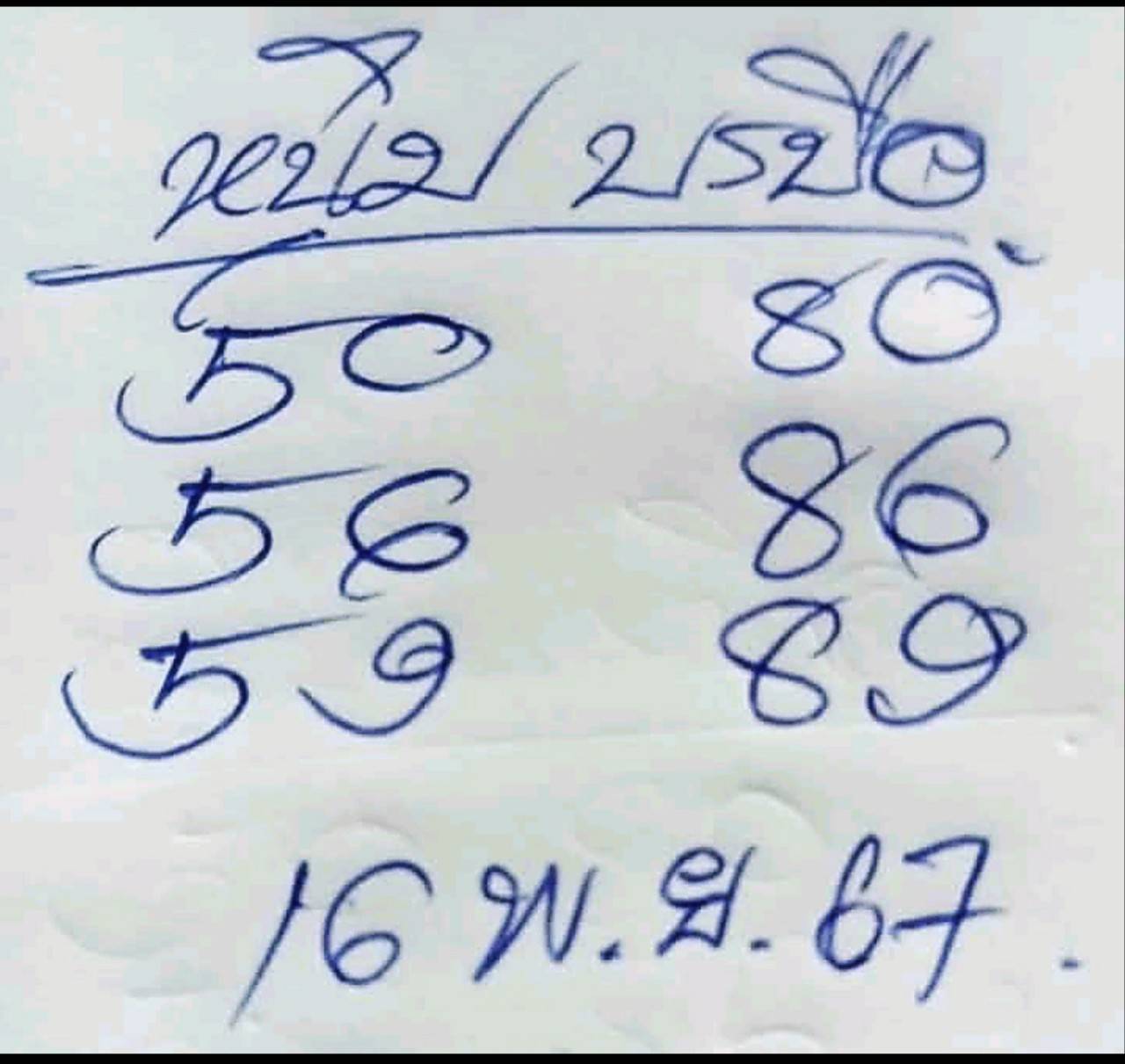 เลขเด็ดหวยเขียนมือ คอหวยตามหาทุกงวด 16/11/67