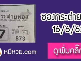 หวยซอง กระต่ายทอง 16/6/62