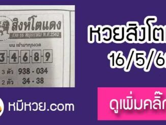 หวยซอง สิงโตแดง 16/5/62