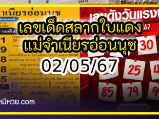 เลขเด็ดสลากใบแดง-แม่จำเนียรอ่อนนุช 02/05/67 [สิบเลขเด็ดขายดี]