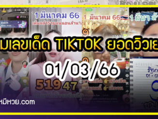 รวมเลขเด็ด TIKTOK ยอดวิวเยอะ 01/03/66 งวดนี้มาส่องต่อ