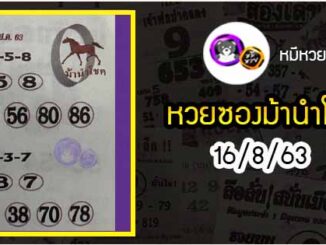 หวยซอง ม้านำโชค 16/8/63