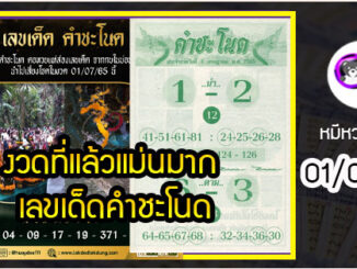 งวดที่แล้วแม่นมาก เลขเด็ดคำชะโนด  01/07/65  งวดนี้มาส่องต่อ