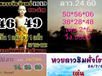 หวยลาว facebook 24 ก.ค 2560