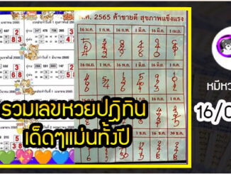 รวมเลขหวยปฎิทิน เด็ดๆแม่นทั้งปี 16/06/65