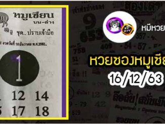 หวยซอง หมูเซียน 16/12/63