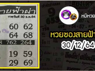 หวยซอง สายฟ้าผ่า 30/12/64