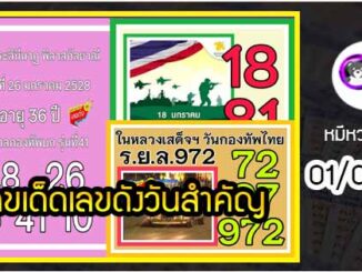 เลขเด็ดเลขดังวันสำคัญ งวดวันที่ 01 กุมภาพันธ์ 2565