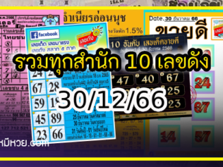 รวมทุกสำนัก 10 เลขดังคนแห่ซื้อเยอะ 30/12/66 เลขห้ามพลาดเด้อสู