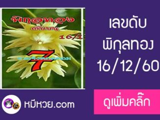 เลขดับพิกุลทอง 16/12/60 ต้องตาม