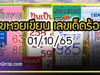 เลขหวยเขียน เลขเด็ดร้อนๆ คอหวยตามหาทุกงวด 01/10/65