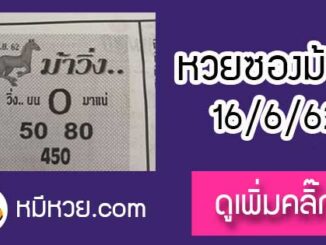 หวยซองม้าวิ่ง 16/6/62 เลขเด็ดงวดนี้