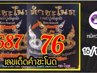 งวดที่แล้วแม่นมาก เลขเด็ดคำชะโนด  16/10/63  งวดนี้มาส่องต่อ