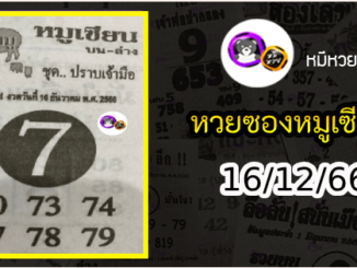 หวยซอง หมูเซียน 16/12/66