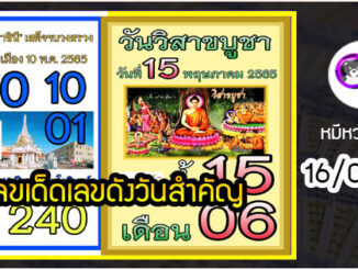 เลขเด็ดเลขดังวันสำคัญ งวดวันที่ 16 พฤษภาคม 2565