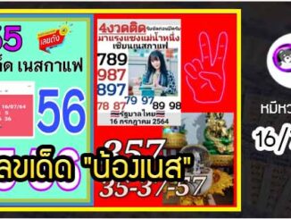 เลขเด็ด “น้องเนส” คนดังในวงการหวยส่องเลขด่วน งวด 16/7/64