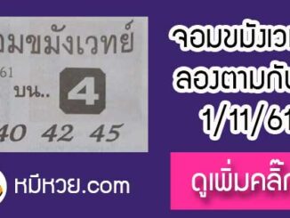 หวยซองจอมขมังเวทย์ 1/11/61