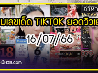 รวมเลขเด็ด TIKTOK ยอดวิวเยอะ 16/07/66 งวดนี้มาส่องต่อ