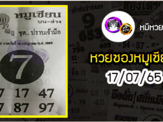 หวยซอง หมูเซียน 16/07/65