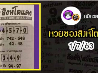 หวยซอง สิงโตแดง 1/7/63