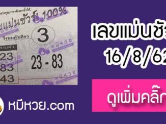 หวยซอง เลขแม่นชัวร์ 16/8/62