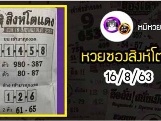 หวยซอง สิงโตแดง 16/8/63