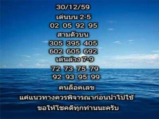 หวยคนล๊อคเลข30/12/2559