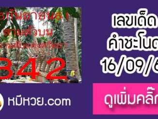 เลขคำชะโนด16/9/61 หวยเด็ดงวดนี้