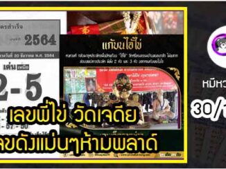 เลขพี่ไข่ วัดเจดีย์ 30/12/64 เลขดังแม่นๆห้ามพลาด