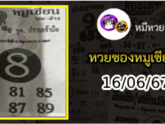 หวยซอง หมูเซียน 16/06/67