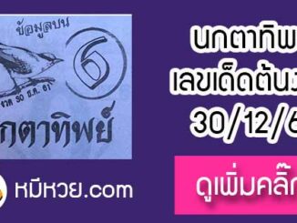 หวยซองนกตาทิพย์ 30/12/61