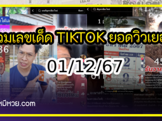 รวมเลขเด็ด TIKTOK ยอดวิวเยอะ 01/12/67 งวดนี้มาส่องต่อ