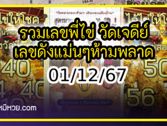 รวมเลขพี่ไข่ วัดเจดีย์ 01/12/67 เลขดังแม่นๆห้ามพลาด