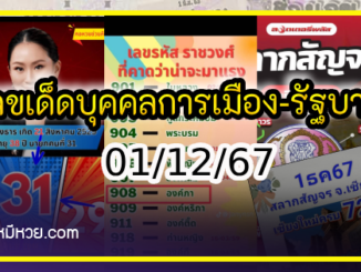 เลขเด็ดบุคคลการเมือง-รัฐบาล งวด 01/12/67