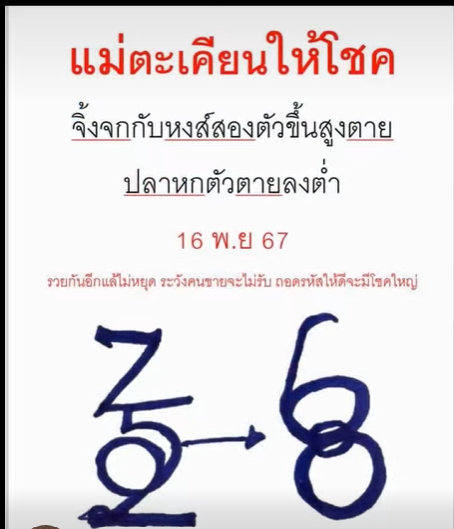 เลขเด็ดหวยเขียนมือ คอหวยตามหาทุกงวด 16/11/67