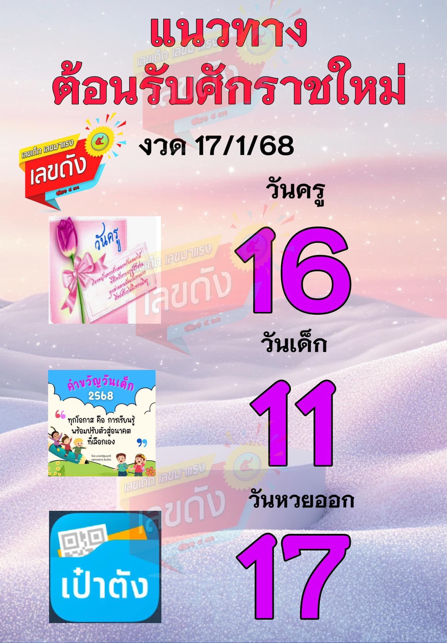 เลขเด็ดบุคคลการเมือง-รัฐบาล งวด 17/01/68