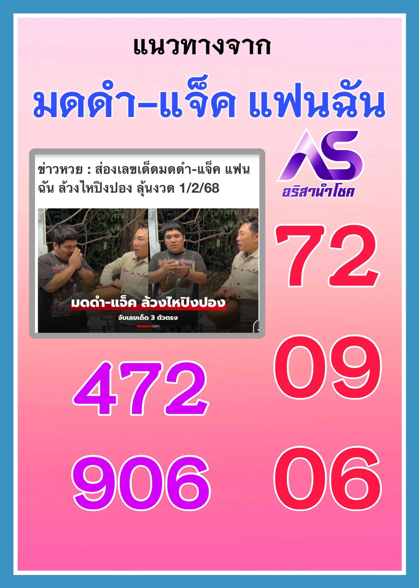 รวมเลขเด็ดดารา-คนดังแม่นๆ อยากมีโชค มาทางนี้ งวด 01/02/68