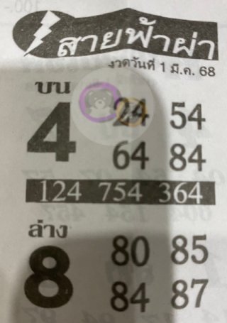 หวยซอง สายฟ้าผ่า 01/03/68