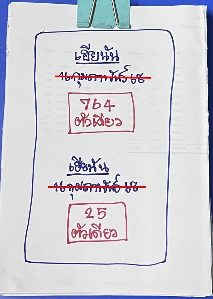 เลขเด็ดหวยเขียนมือ คอหวยตามหาทุกงวด 16/02/68