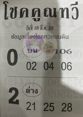 หวยซองโชคคูณทวี 16/03/68, หวยซอง โชคคูณทวี 16/03/68, หวยซอง โชคคูณทวี 16 มี.ค 68, หวยซอง, หวยซอง โชคคูณทวี, เลขเด็ดงวดนี้, เลขเด็ด, หวย