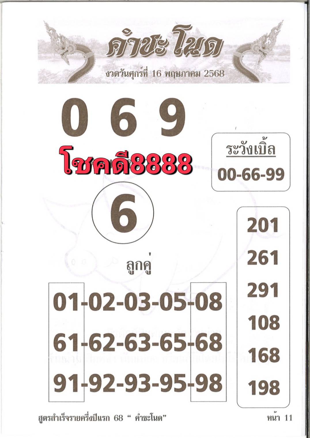 เลขเด็ดพ่อปู่แม่ย่าพญานาค-คำชะโนด งวด 16/05/68
