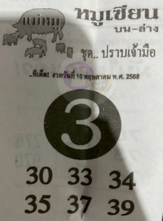 หวยซอง หมูเซียน 16/05/68 สำหรับแฟนหวยหมูเซียน