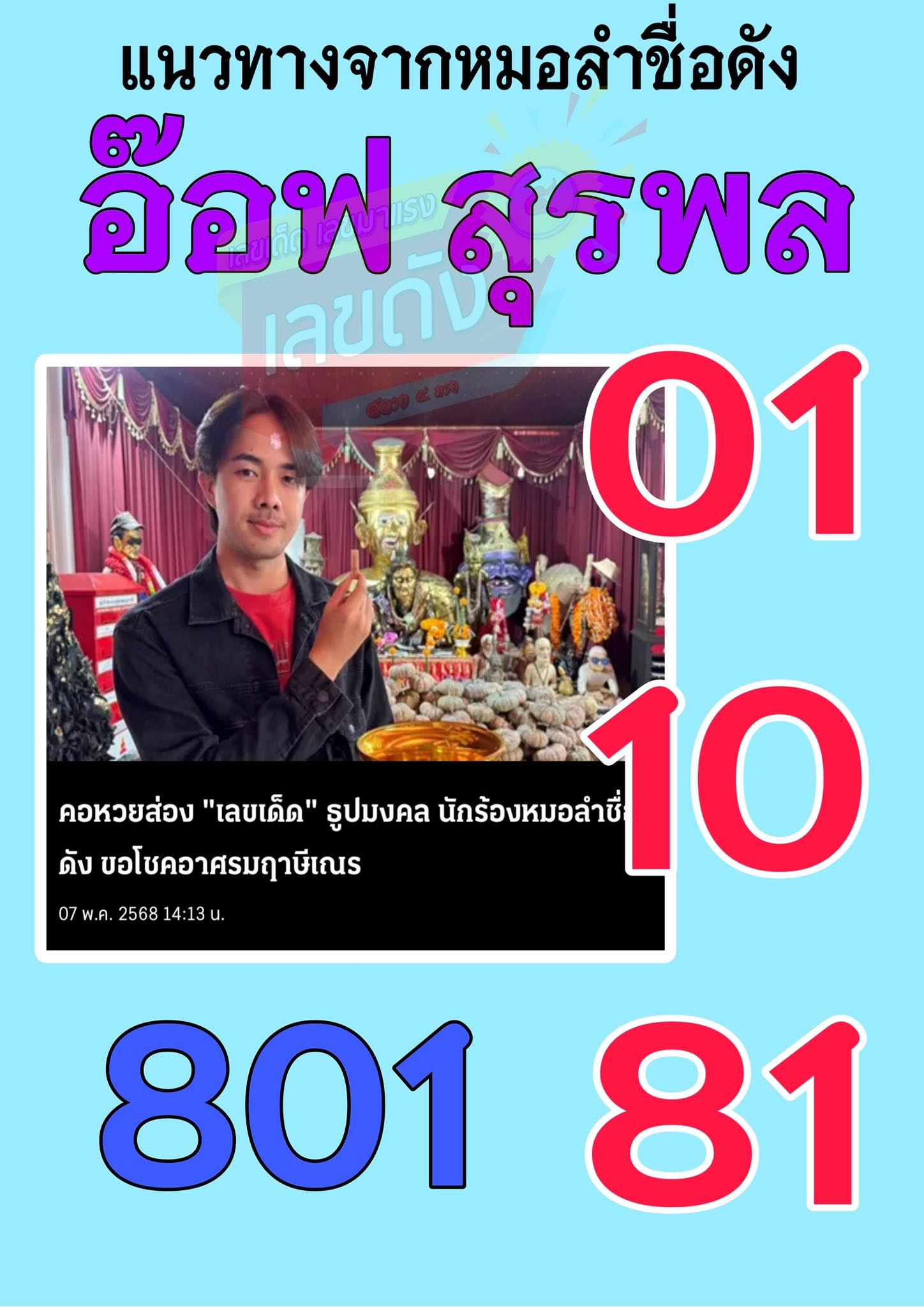 เลขเด็ดบุคคลการเมือง-รัฐบาล งวด 16/05/68