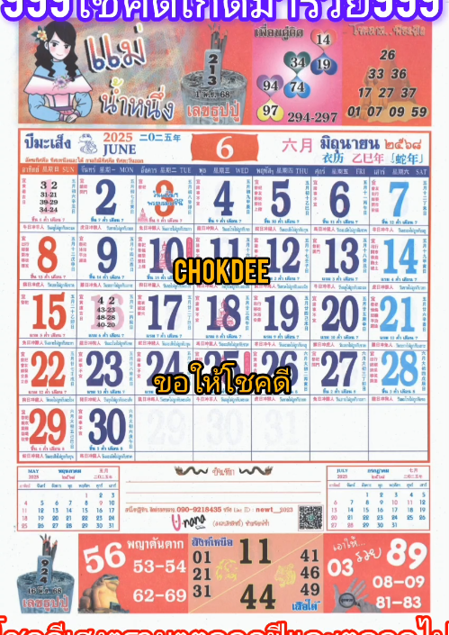 รวมเลขหวยปฎิทิน แม่นทุกงวดแป๊ะปังจริง 01/06/68