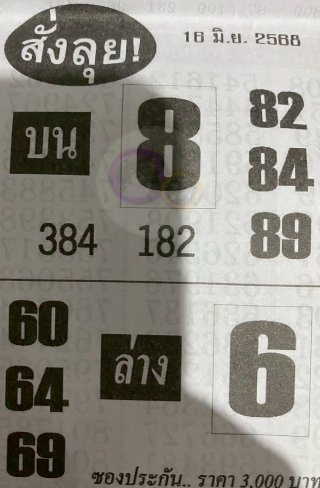 หวยซองสั่งลุย 16/06/68 สำหรับแฟนหวยซองพรุ่งนี้รวย