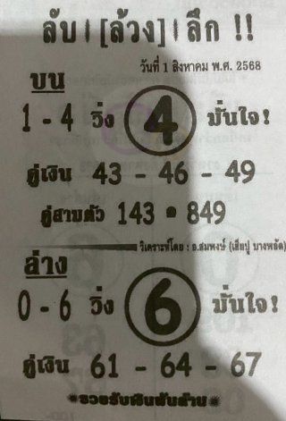 หวยซอง ลับล้วงลึก 01/08/68