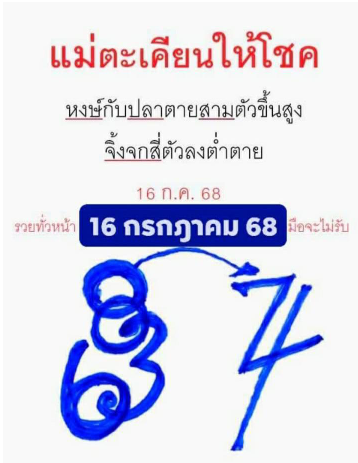 เลขเด็ดหวยเขียนมือ คอหวยตามหาทุกงวด 16/07/68
