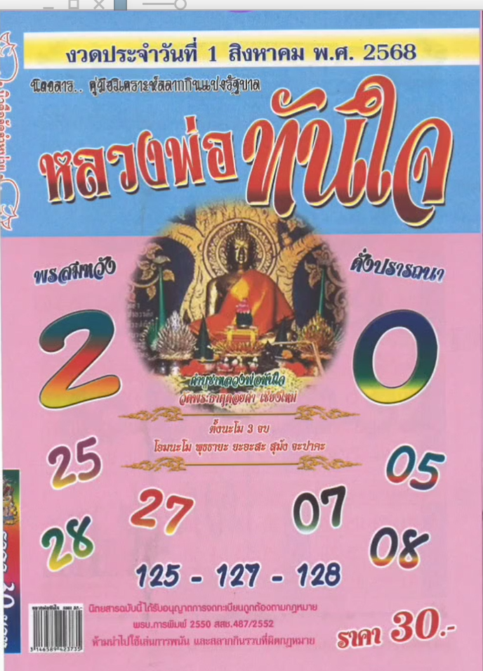 รวมเลขเด็ดหวยซองเด่นๆ แม่นๆ งวด 01/08/68